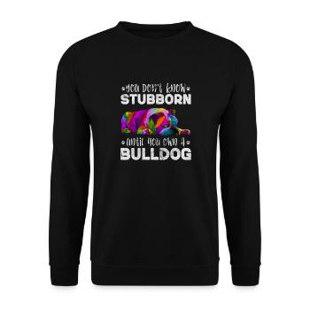 Deutsch Bulldog - Sweat-shirt Unisexe - noir - Devant - Alina (178cm) & Michal (187cm)