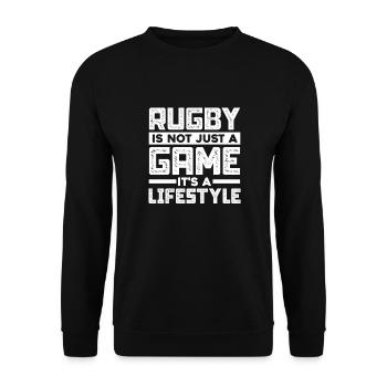 Rugby - Unisex Pullover - Schwarz - Vorne - Alina (178cm) & Michal (187cm)
