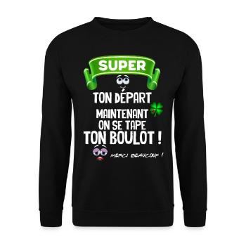 Collègue départ Citation Marrante - Sweat-shirt Unisexe - noir - Devant - Alina (178cm) & Michal (187cm)