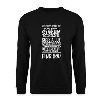 Soeur Frère Frère Famille Cadeau - Sweat-shirt Unisexe - noir - Devant - Alina (178cm) & Michal (187cm)