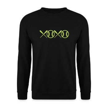 Softball Spieler Baseball Sport Pitcher Geschenk - Unisex Pullover - Schwarz - Vorne - Alina (178cm) & Michal (187cm)