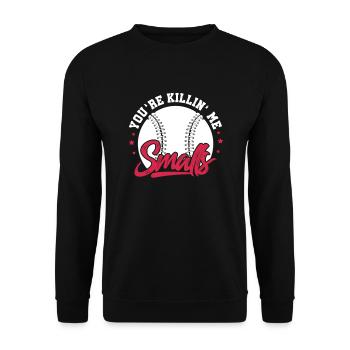 Softball Spieler Baseball Sport Pitcher Geschenk - Unisex Pullover - Schwarz - Vorne - Alina (178cm) & Michal (187cm)