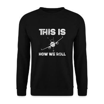 Aerospace Engineer Aviation Engineer Gift - Unisex Sweatshirt - black - Front - Alina (178cm) & Michal (187cm)