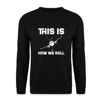 Aerospace Engineer Aeronautical Engineer - Unisex Sweatshirt - black - Front - Alina (178cm) & Michal (187cm)