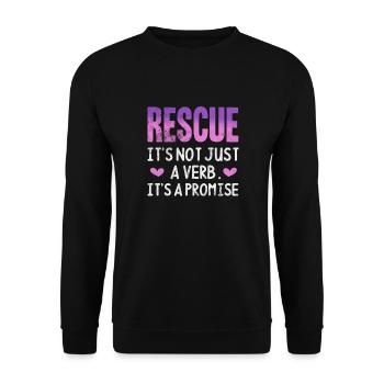 Tierrettung Tierrechte Tierliebe Haustier Geschenk - Unisex Pullover - Schwarz - Vorne - Alina (178cm) & Michal (187cm)