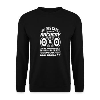 Bogenschiessen - Unisex Pullover - Schwarz - Vorne - Alina (178cm) & Michal (187cm)