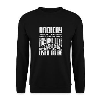 Archery Archer Archer Arrow Gift - Unisex Sweatshirt - black - Front - Alina (178cm) & Michal (187cm)