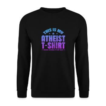 Atheist Atheism Anti Religion God Gift - Unisex Sweatshirt - black - Front - Alina (178cm) & Michal (187cm)