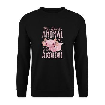 Axolotl Aquatic Animal Water Gift - Unisex Sweatshirt - black - Front - Alina (178cm) & Michal (187cm)