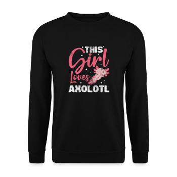 Axolotl Aquatic Animal Water Gift - Unisex Sweatshirt - black - Front - Alina (178cm) & Michal (187cm)