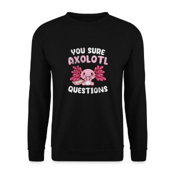 Axolotl Aquatic Animal Water Gift - Unisex Sweatshirt - black - Front - Alina (178cm) & Michal (187cm)