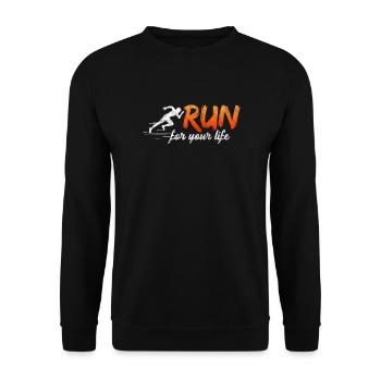 Running Runner Jogging Jogging Runner Gift - Unisex Sweatshirt - black - Front - Alina (178cm) & Michal (187cm)