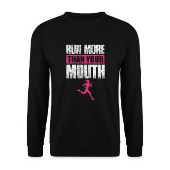 Running Runner Jogging Jogging Runner Gift - Unisex Sweatshirt - black - Front - Alina (178cm) & Michal (187cm)