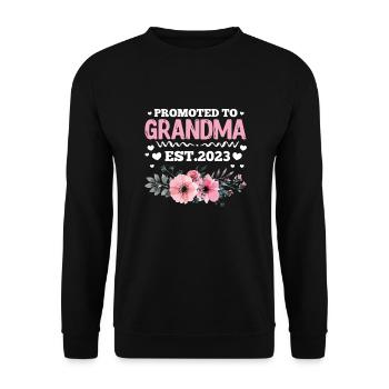 Schwangerschaft Oma Schwanger Geburt Baby Geschenk - Unisex Pullover - Schwarz - Vorne - Alina (178cm) & Michal (187cm)
