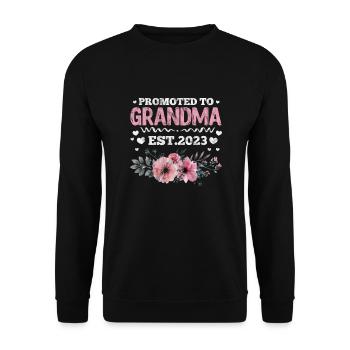 Schwangerschaft Oma - Unisex Pullover - Schwarz - Vorne - Alina (178cm) & Michal (187cm)