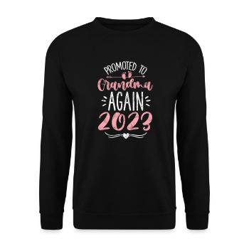 Schwangerschaft Oma - Unisex Pullover - Schwarz - Vorne - Alina (178cm) & Michal (187cm)