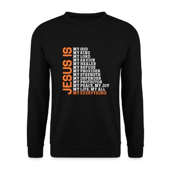 Bible Bible Verse Christian Proverbs Jesus Gift - Unisex Sweatshirt - black - Front - Alina (178cm) & Michal (187cm)