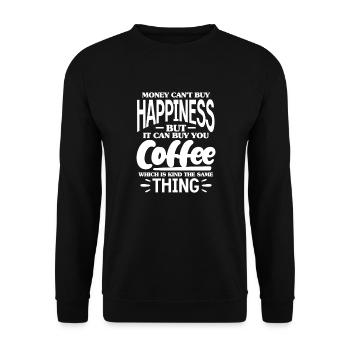 Coffee - Unisex Sweatshirt - black - Front - Alina (178cm) & Michal (187cm)