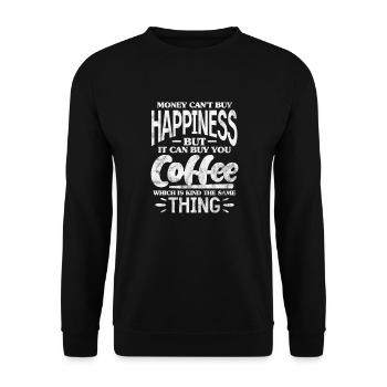 Kaffee Koffein Espresso Barista Geschenk - Unisex Pullover - Schwarz - Vorne - Alina (178cm) & Michal (187cm)