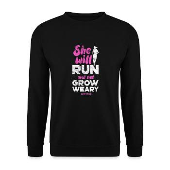 Running Runner Jogging Jogging Runner Gift - Unisex Sweatshirt - black - Front - Alina (178cm) & Michal (187cm)