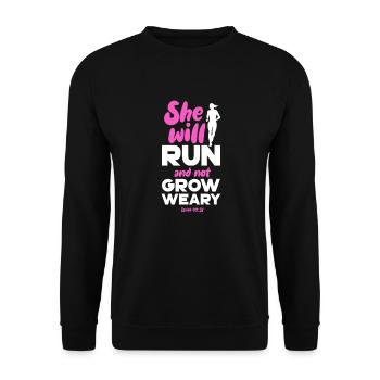Run - Unisex Sweatshirt - black - Front - Alina (178cm) & Michal (187cm)
