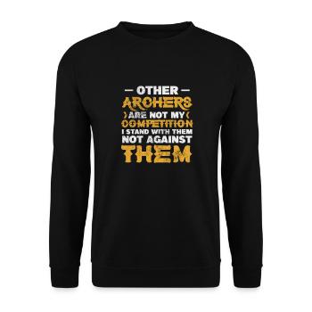 Archery Archer Archer Arrow Gift - Unisex Sweatshirt - black - Front - Alina (178cm) & Michal (187cm)