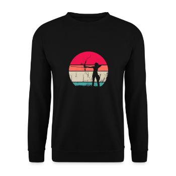 Bogenschiessen - Unisex Pullover - Schwarz - Vorne - Alina (178cm) & Michal (187cm)