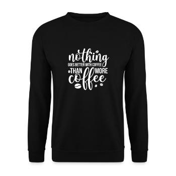 Kaffee Koffein Espresso Barista Geschenk - Unisex Pullover - Schwarz - Vorne - Alina (178cm) & Michal (187cm)