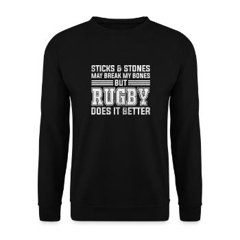 Rugby - Unisex Pullover - Schwarz - Vorne - Alina (178cm) & Michal (187cm)