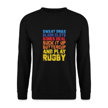 Rugby - Unisex Pullover - Schwarz - Vorne - Alina (178cm) & Michal (187cm)