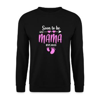 Schwangerschaft Schwanger Geburt Baby Geschenk - Unisex Pullover - Schwarz - Vorne - Alina (178cm) & Michal (187cm)