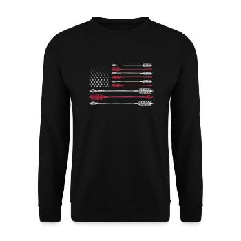 Archery Archer Archer Arrow Gift - Unisex Sweatshirt - black - Front - Alina (178cm) & Michal (187cm)