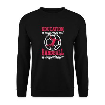 Handball Handball Player Handball Player Sport Gift - Unisex Sweatshirt - black - Front - Alina (178cm) & Michal (187cm)