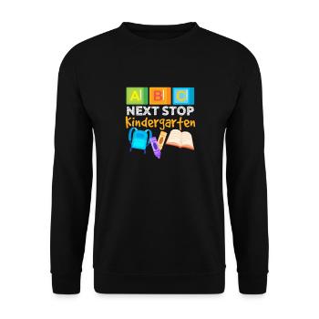 Kindergarten Child School Enrollment School Gift - Unisex Sweatshirt - black - Front - Alina (178cm) & Michal (187cm)