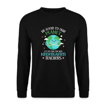 Kindergarten Child School Enrollment School Gift - Unisex Sweatshirt - black - Front - Alina (178cm) & Michal (187cm)