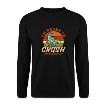 Kindergarten Child School Enrollment School Gift - Unisex Sweatshirt - black - Front - Alina (178cm) & Michal (187cm)
