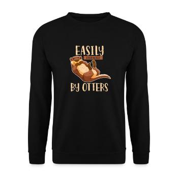 Loutre - Sweat-shirt Unisexe - noir - Devant - Alina (178cm) & Michal (187cm)