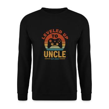 Schwangerschaft Onkel - Unisex Pullover - Schwarz - Vorne - Alina (178cm) & Michal (187cm)
