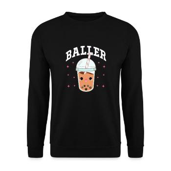 Thé à bulles - Sweat-shirt Unisexe - noir - Devant - Alina (178cm) & Michal (187cm)