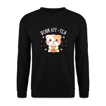 Thé à bulles - Sweat-shirt Unisexe - noir - Devant - Alina (178cm) & Michal (187cm)