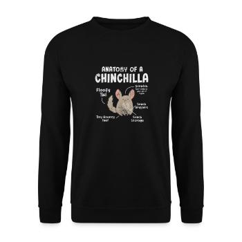 Chinchilla Rodent Pet Rodent Gift - Unisex Sweatshirt - black - Front - Alina (178cm) & Michal (187cm)
