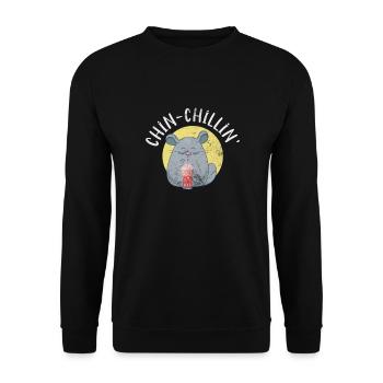 Chinchilla Rodent Pet Rodent Gift - Unisex Sweatshirt - black - Front - Alina (178cm) & Michal (187cm)