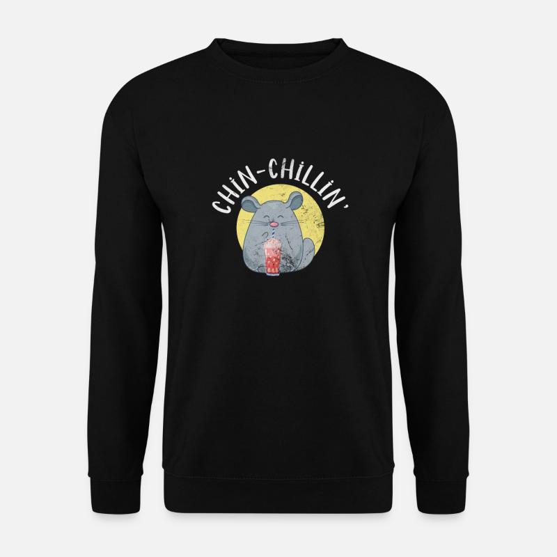 Chinchilla Nagetier Haustier Nager Geschenk - Unisex Pullover - Schwarz