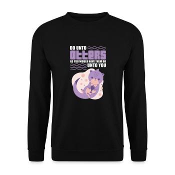 Otter Sea Otter Otter Gift - Unisex Sweatshirt - black - Front - Alina (178cm) & Michal (187cm)