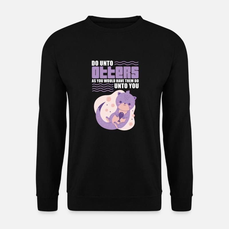 Otter Seeotter Fischotter Geschenk - Unisex Pullover - Schwarz