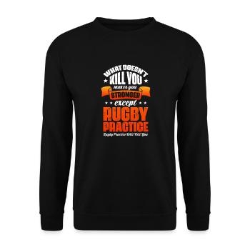 Rugby Verein Rugbyteam Football Sport Geschenk - Unisex Pullover - Schwarz - Vorne - Alina (178cm) & Michal (187cm)