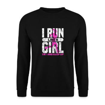 Running Runner Jogging Jogging Runner Gift - Unisex Sweatshirt - black - Front - Alina (178cm) & Michal (187cm)