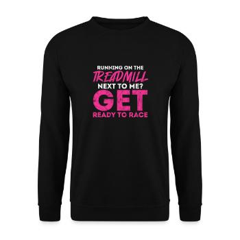 Running Runner Jogging Jogging Runner Gift - Unisex Sweatshirt - black - Front - Alina (178cm) & Michal (187cm)