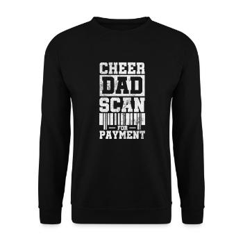 Cheerleader Father Cheerleading Gymnastics Gift - Unisex Sweatshirt - black - Front - Alina (178cm) & Michal (187cm)