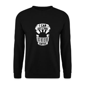 Kaffee Koffein Espresso Barista Geschenk - Unisex Pullover - Schwarz - Vorne - Alina (178cm) & Michal (187cm)